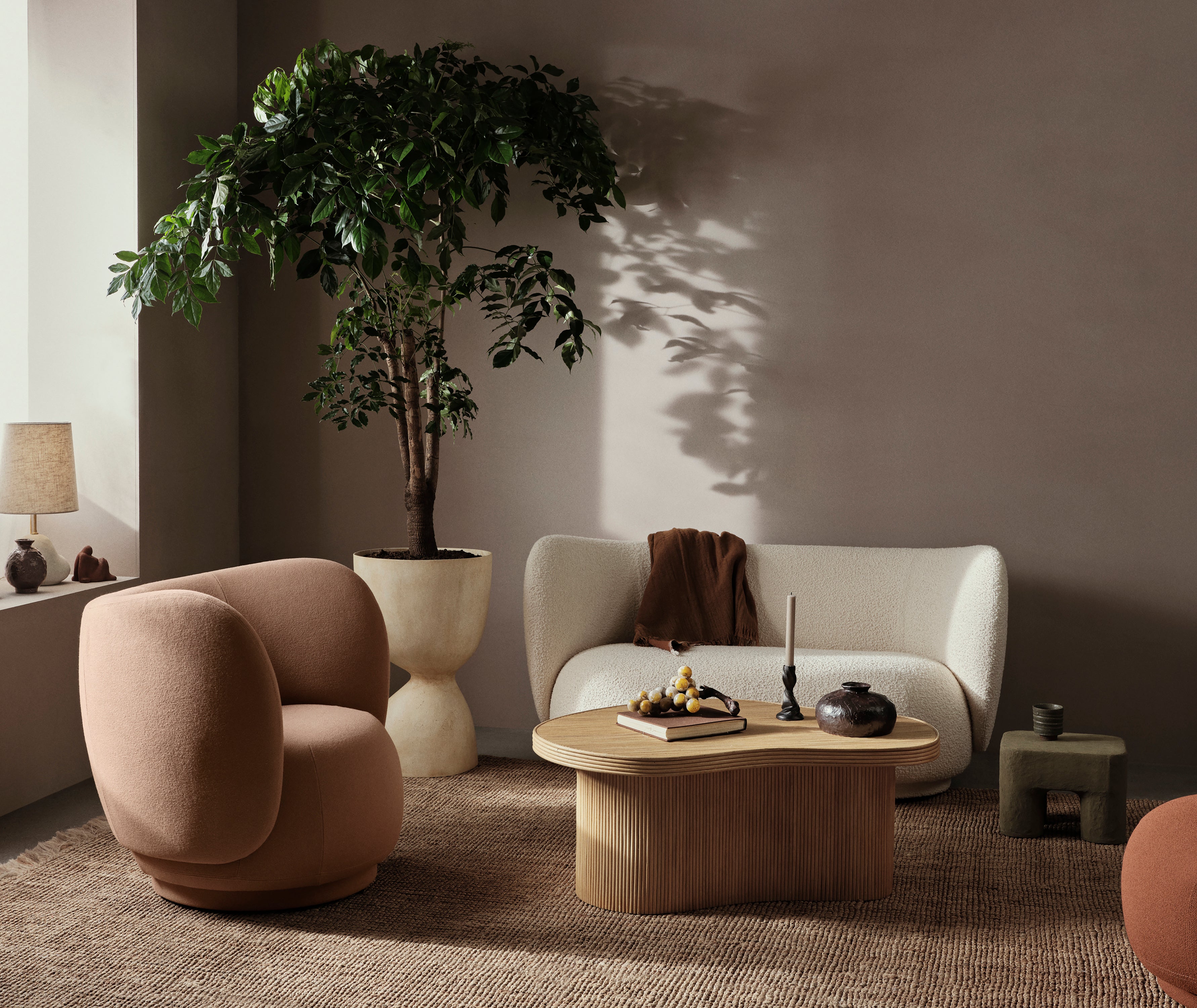 rico sofa 2 seater - nordic bouclé by ferm living