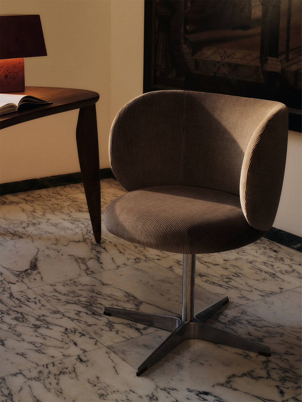 rico dining chair swivel - devoré velvet by ferm living