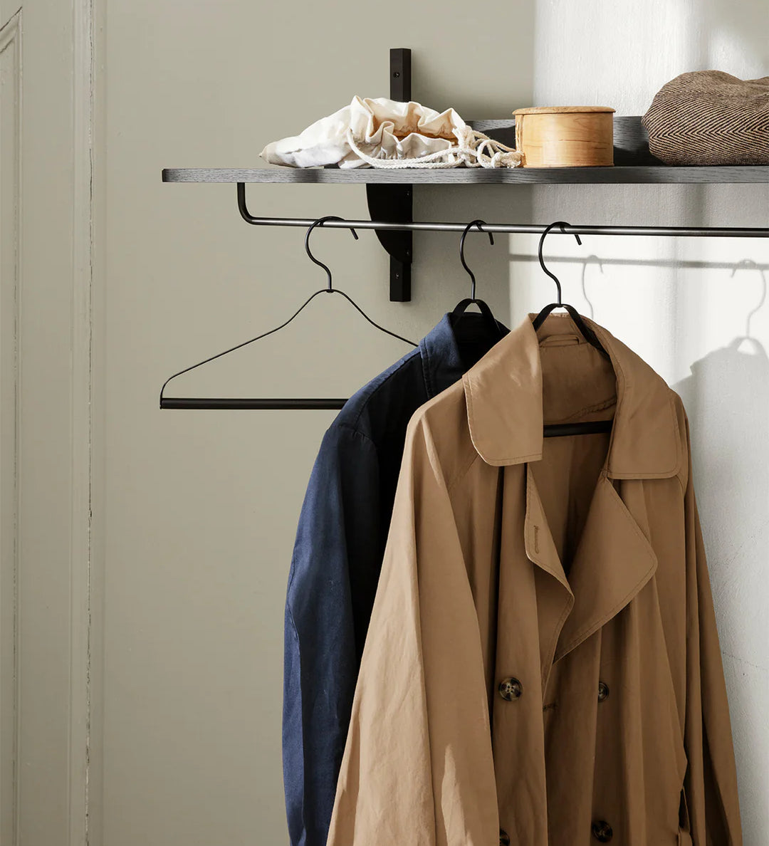 sector - rack shelf black ash
