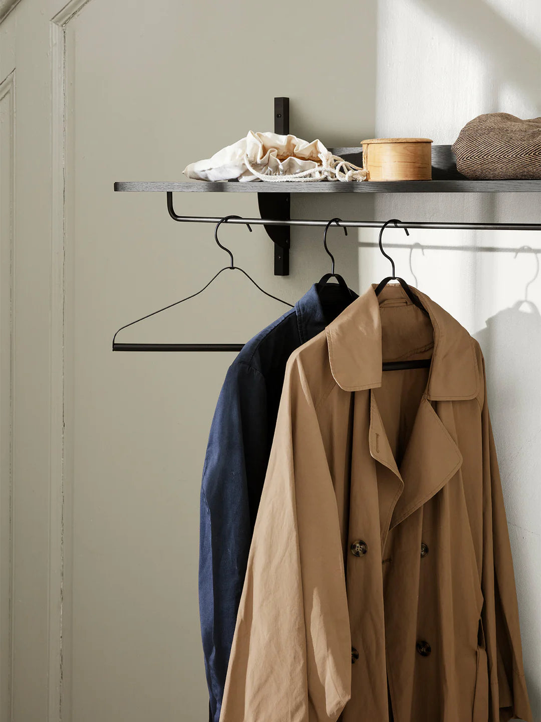 sector - rack shelf black ash