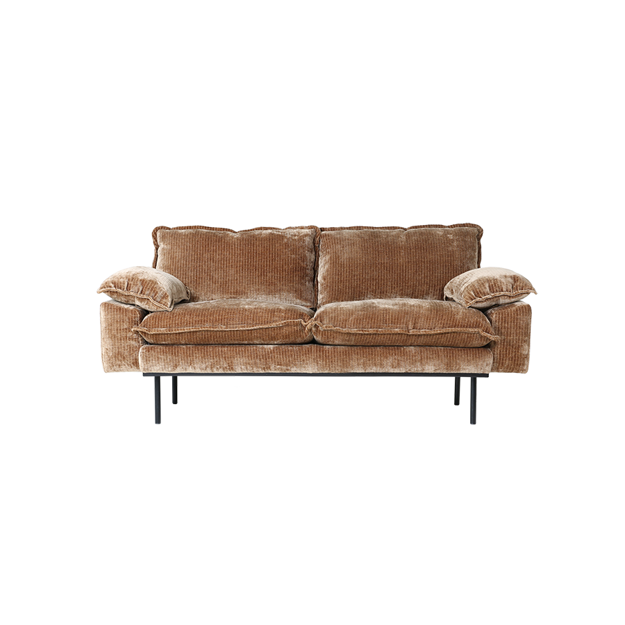 retro sofa 2 seats - velvet corduroy 