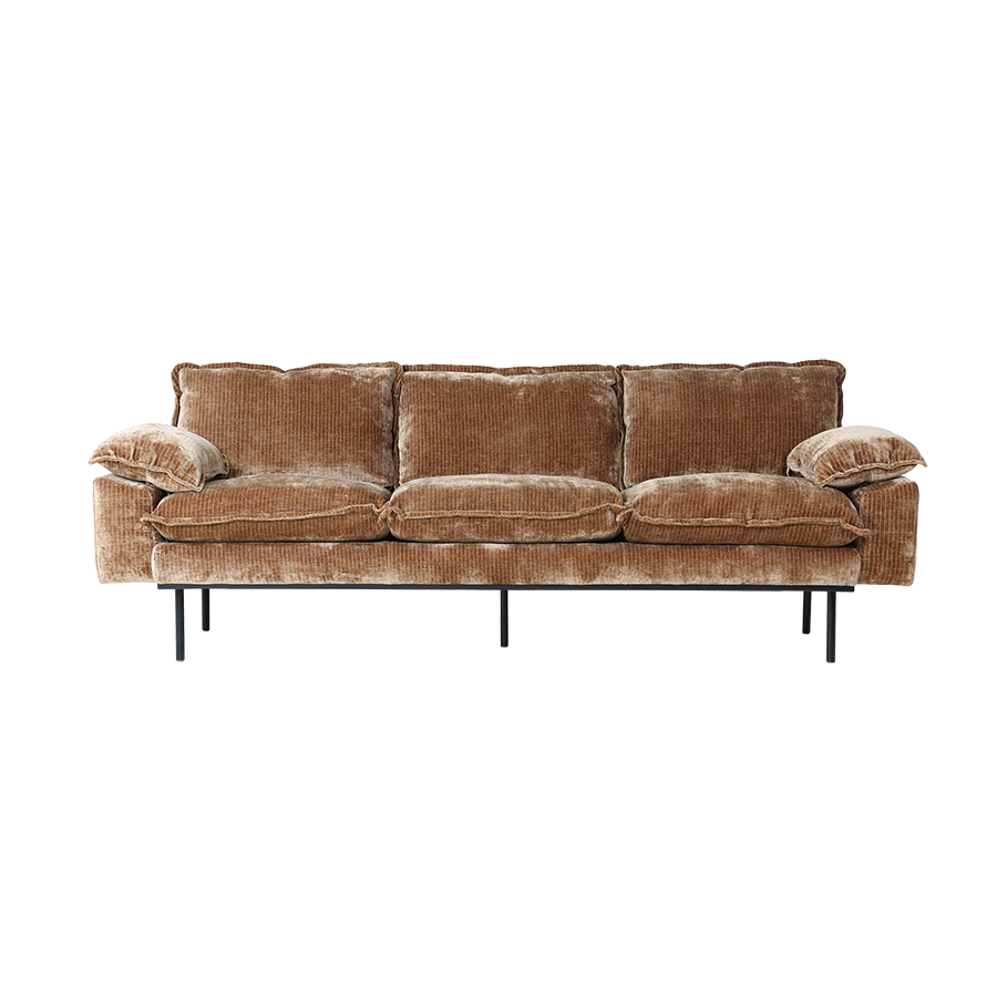 retro sofa 3 seats - velvet corduroy 