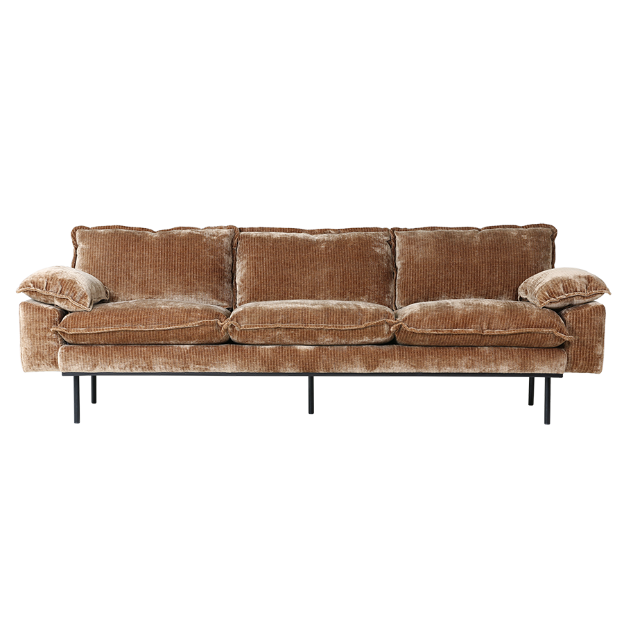retro sofa 4 seats - velvet corduroy 