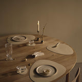 dinner mat curve leather nupo - vanilla 