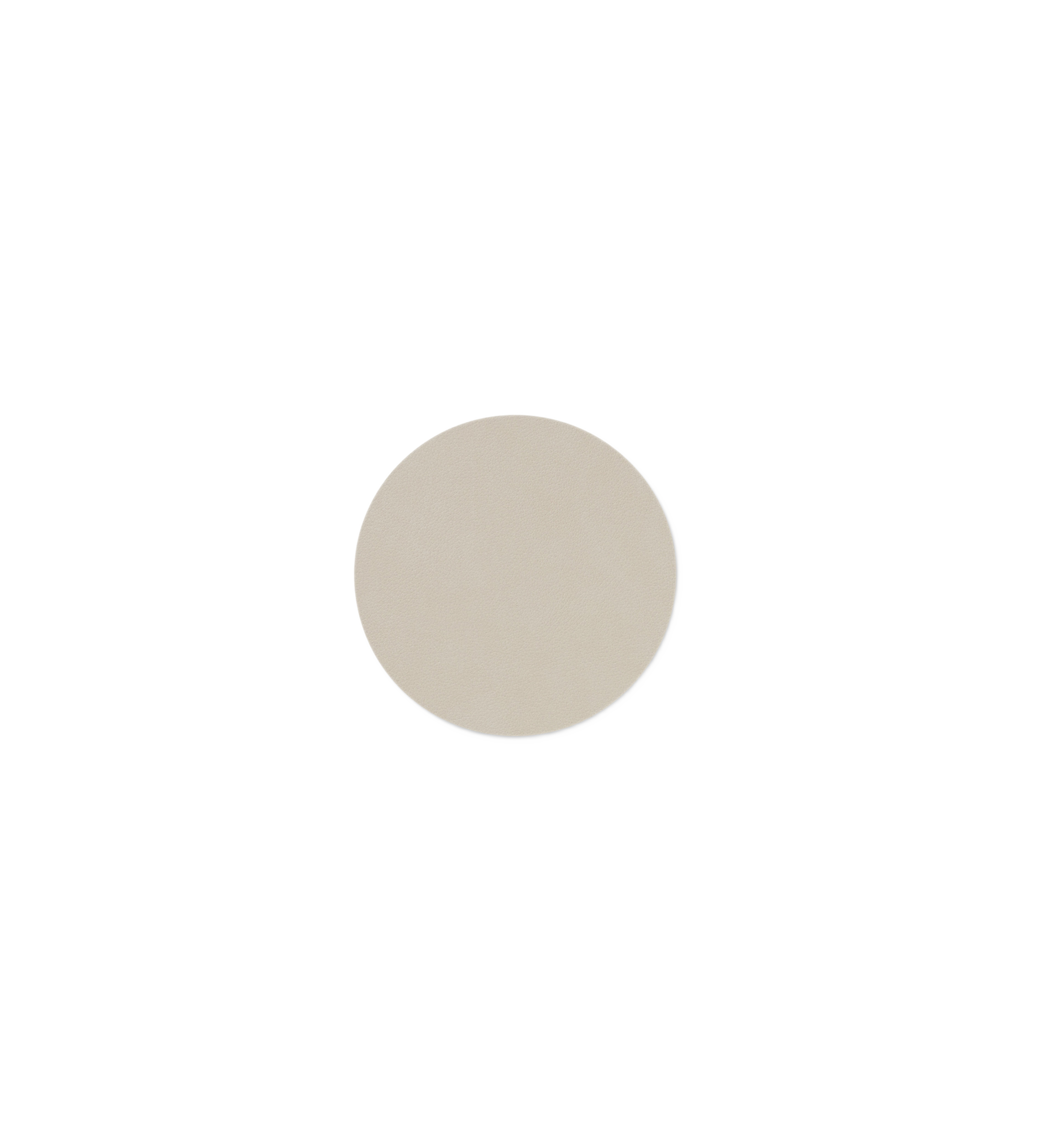 glass mat circle leather nupo - oyster white