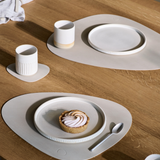 glass mat curve leather nupo - oyster white
