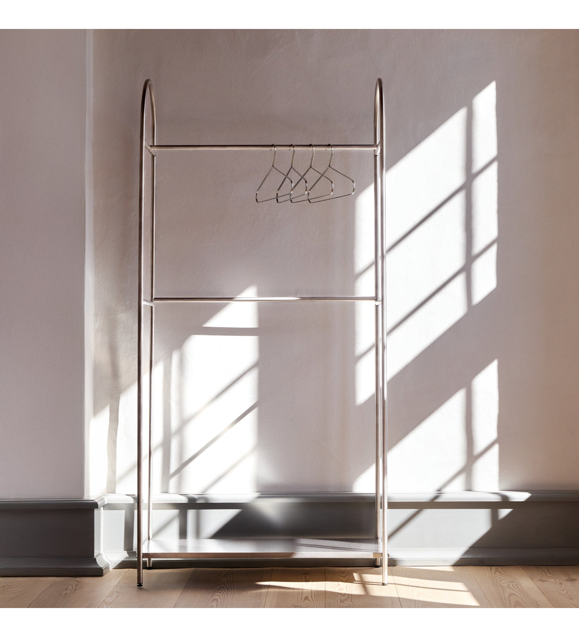 arch clothing rack - brushed steel 