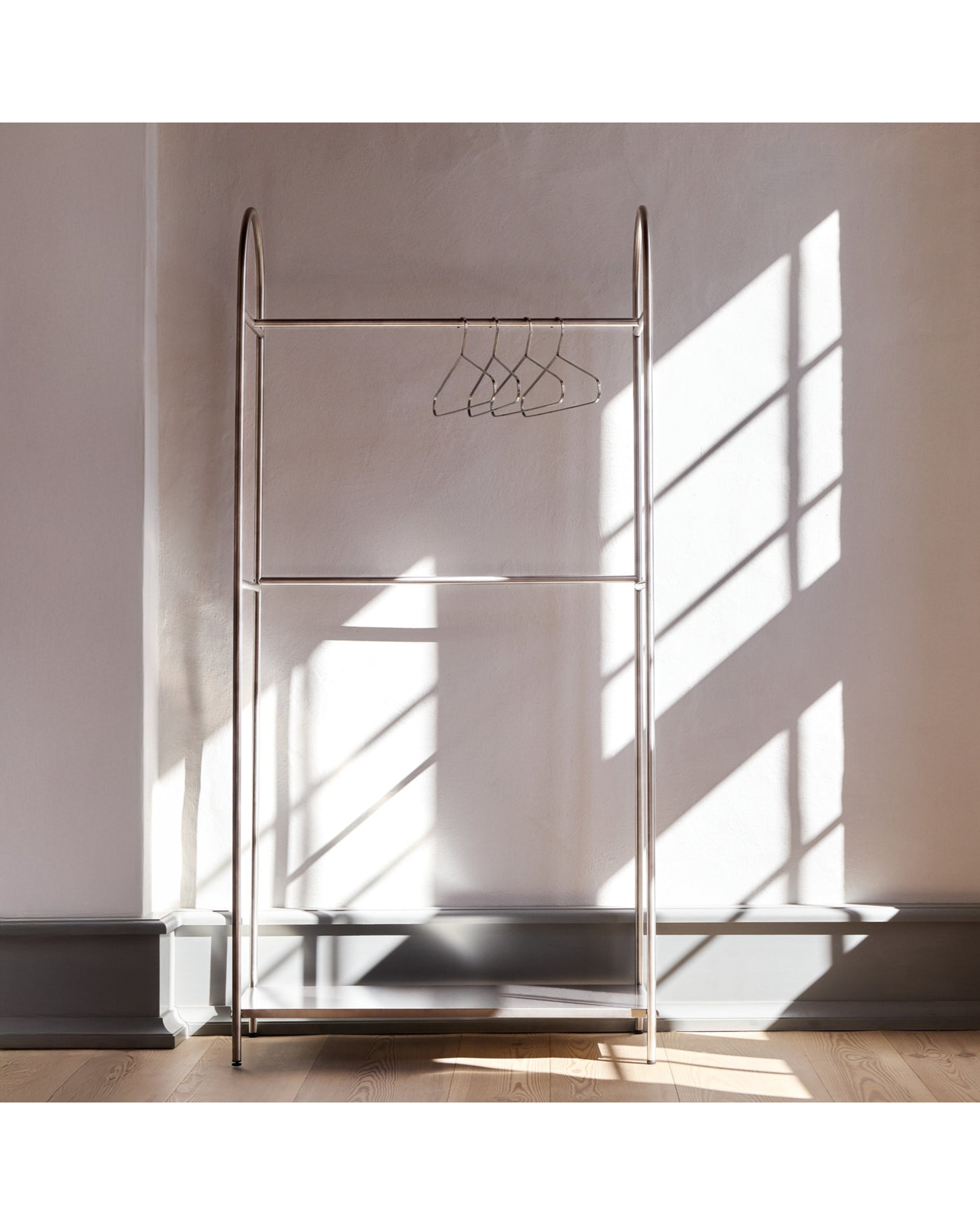 arch clothing rack - brushed steel 