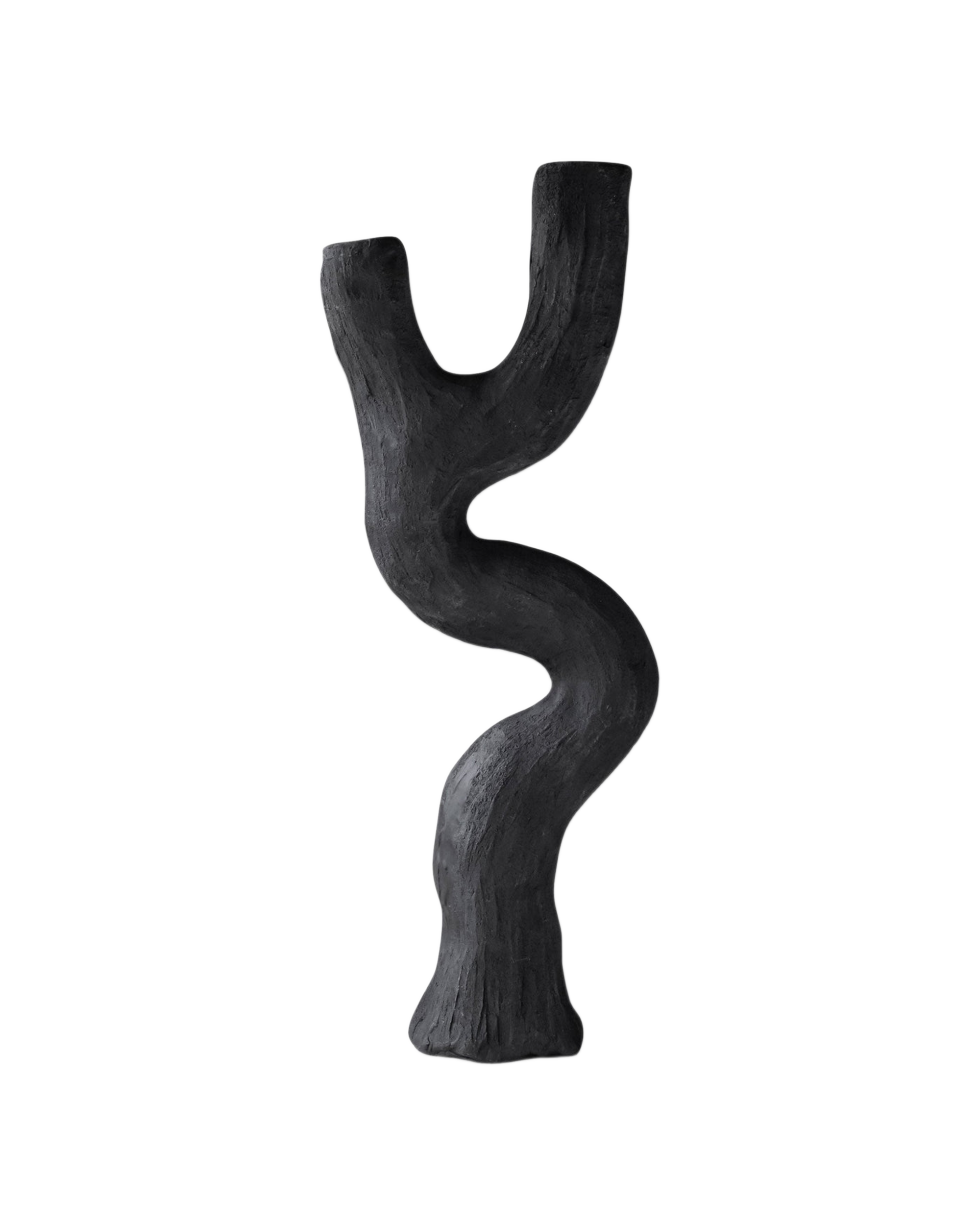 art piece candleholder - black