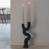 art piece candleholder - black