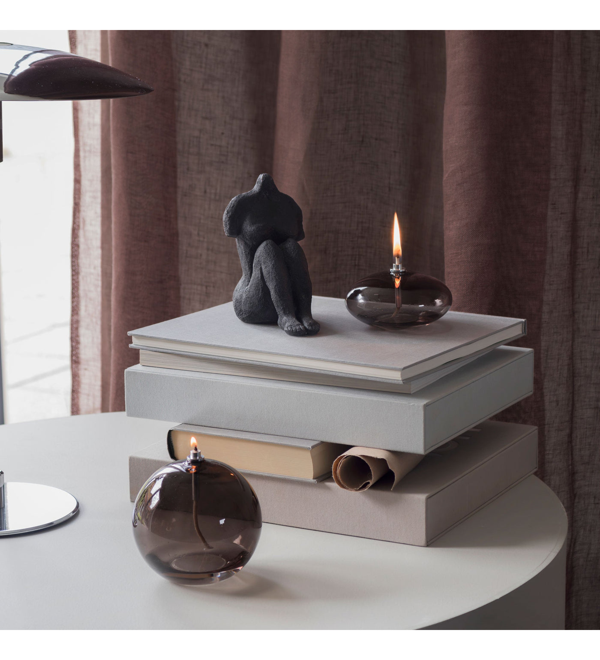 aura oil lamp - smoke grey medium
