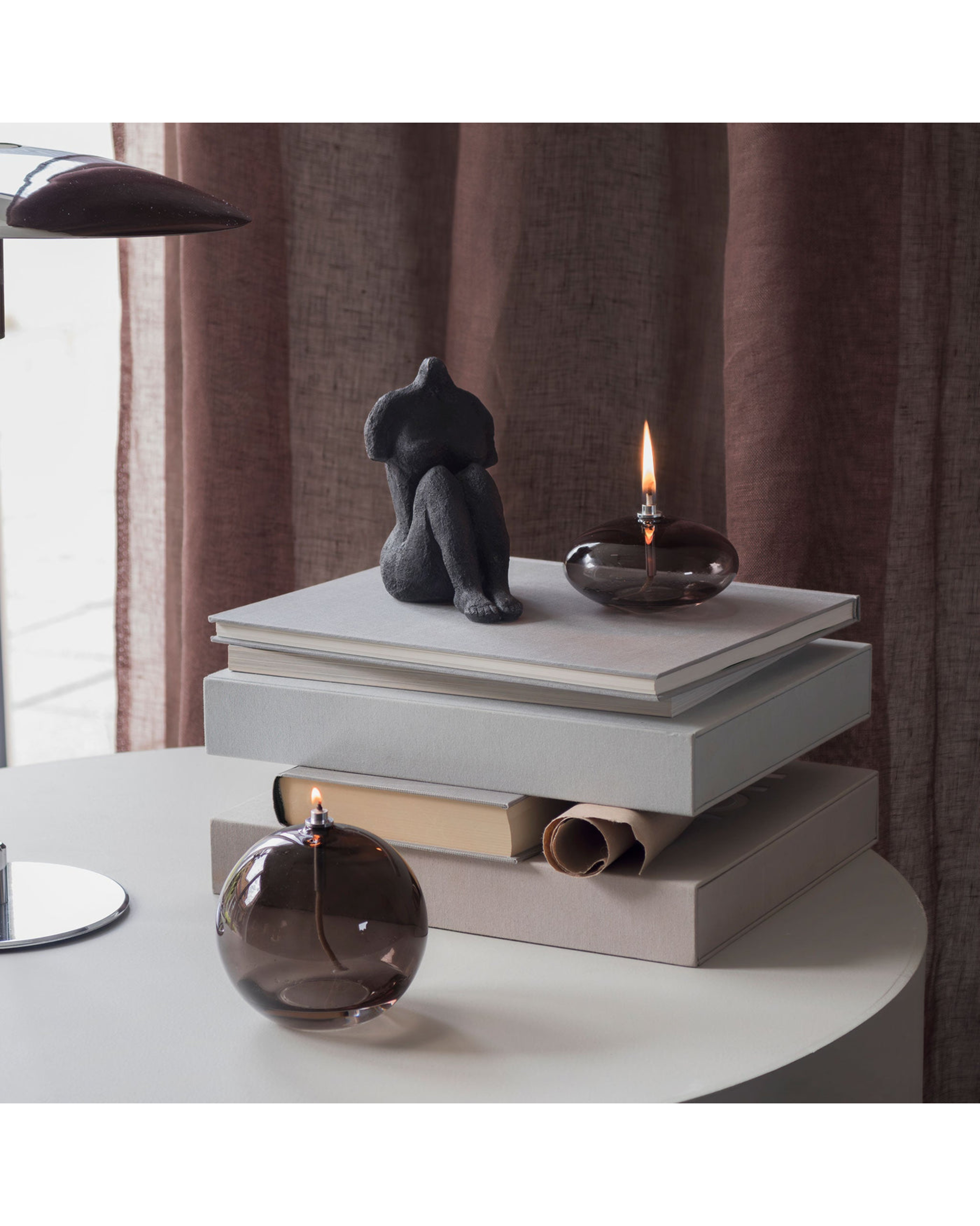 aura oil lamp - smoke grey medium