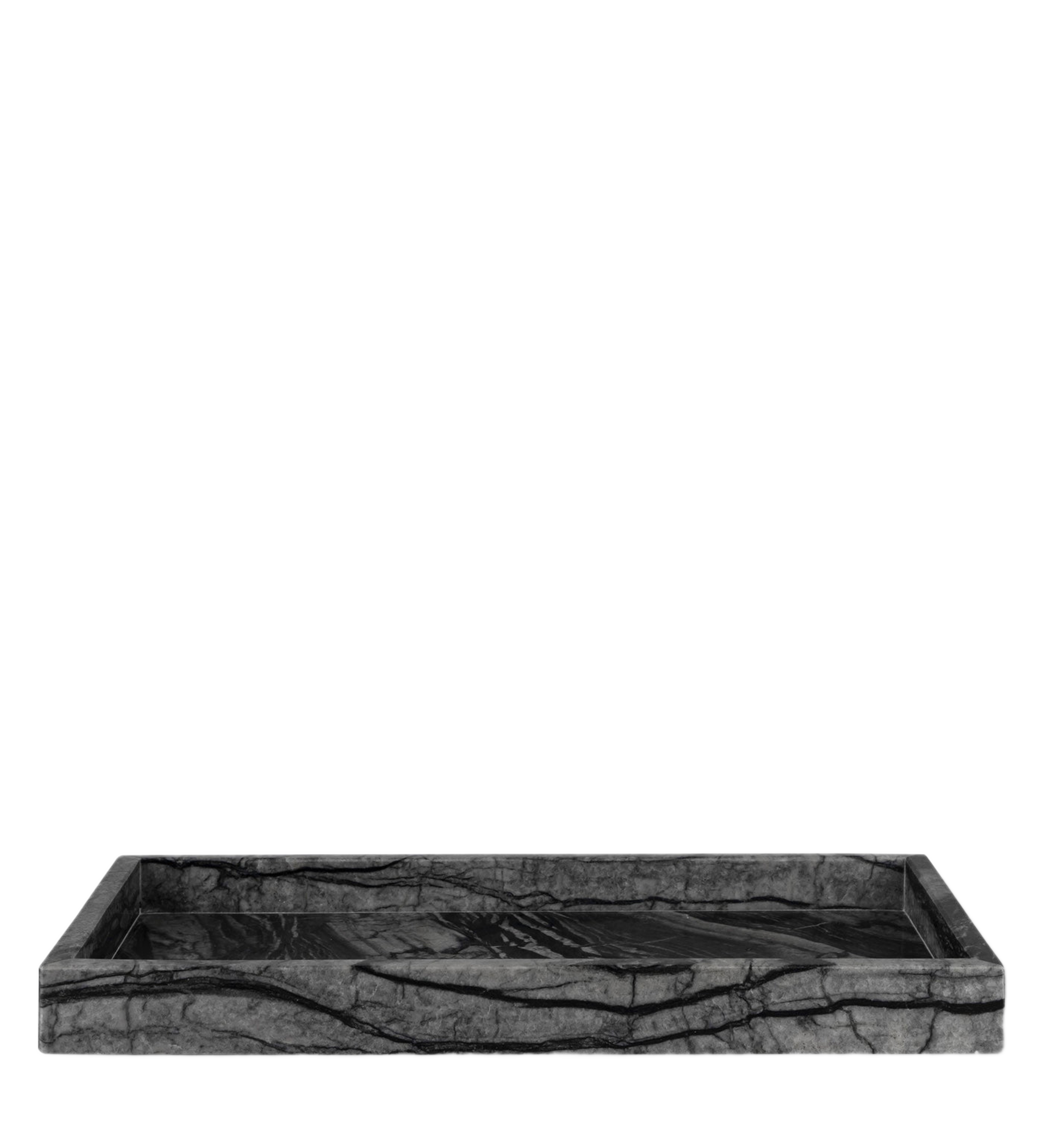 marble decor tray - black grey