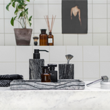 marble decor tray - black grey