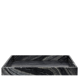 marble decor tray - black grey large 
