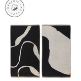 nova arte guest towel 2pack - black off/white 