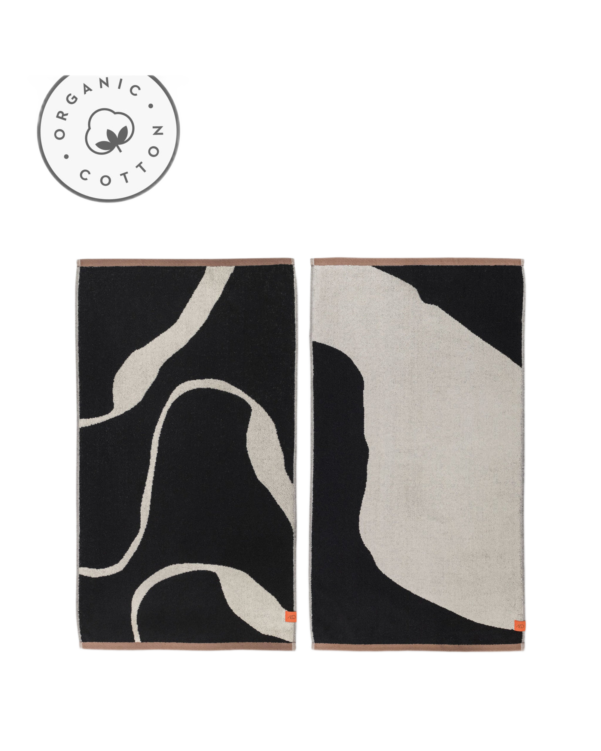 nova arte guest towel 2pack - black off/white 