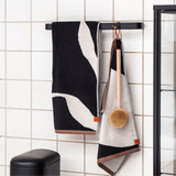 nova arte guest towel 2pack - black off/white 