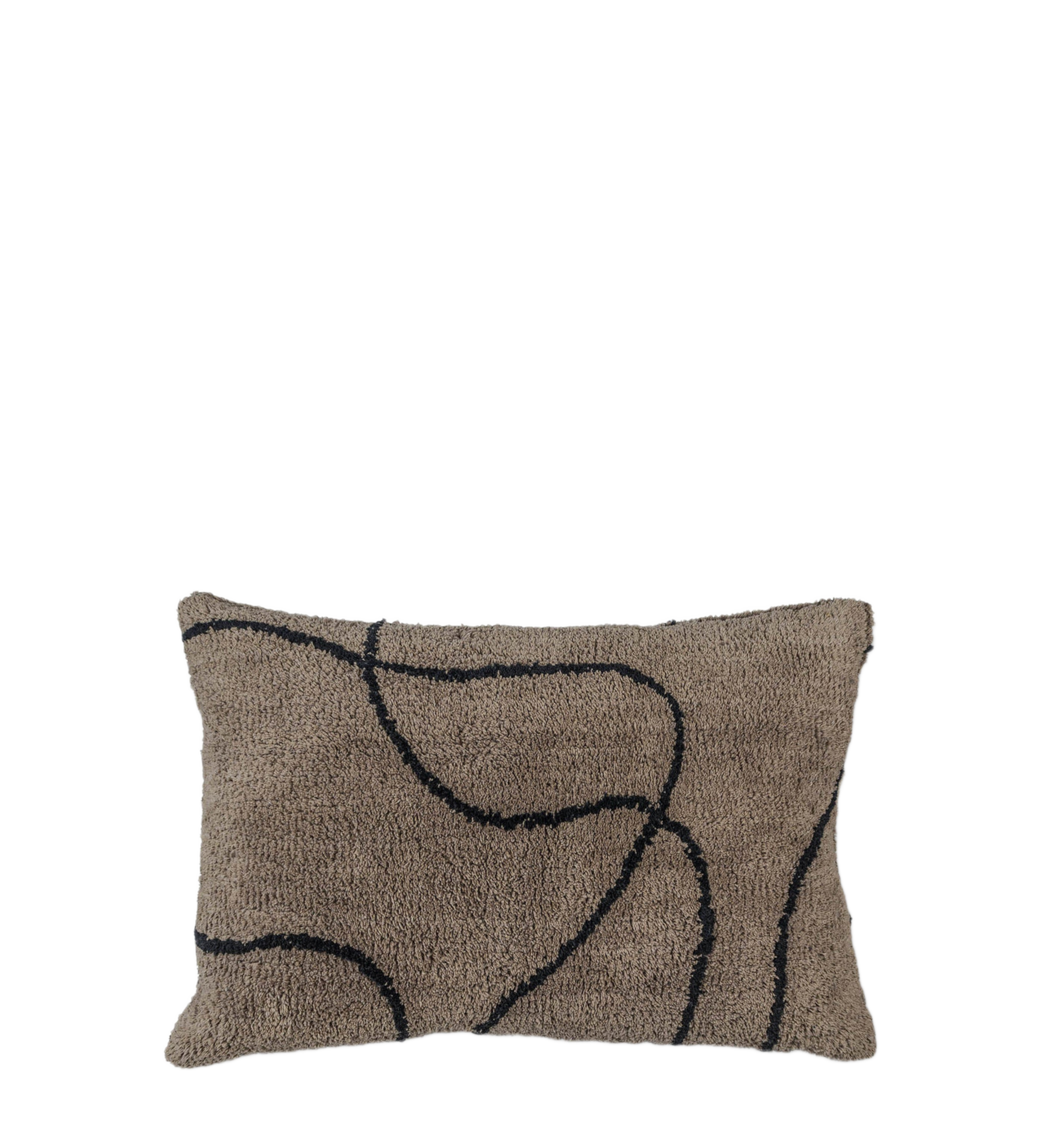 shadow tufted cushion - brown
