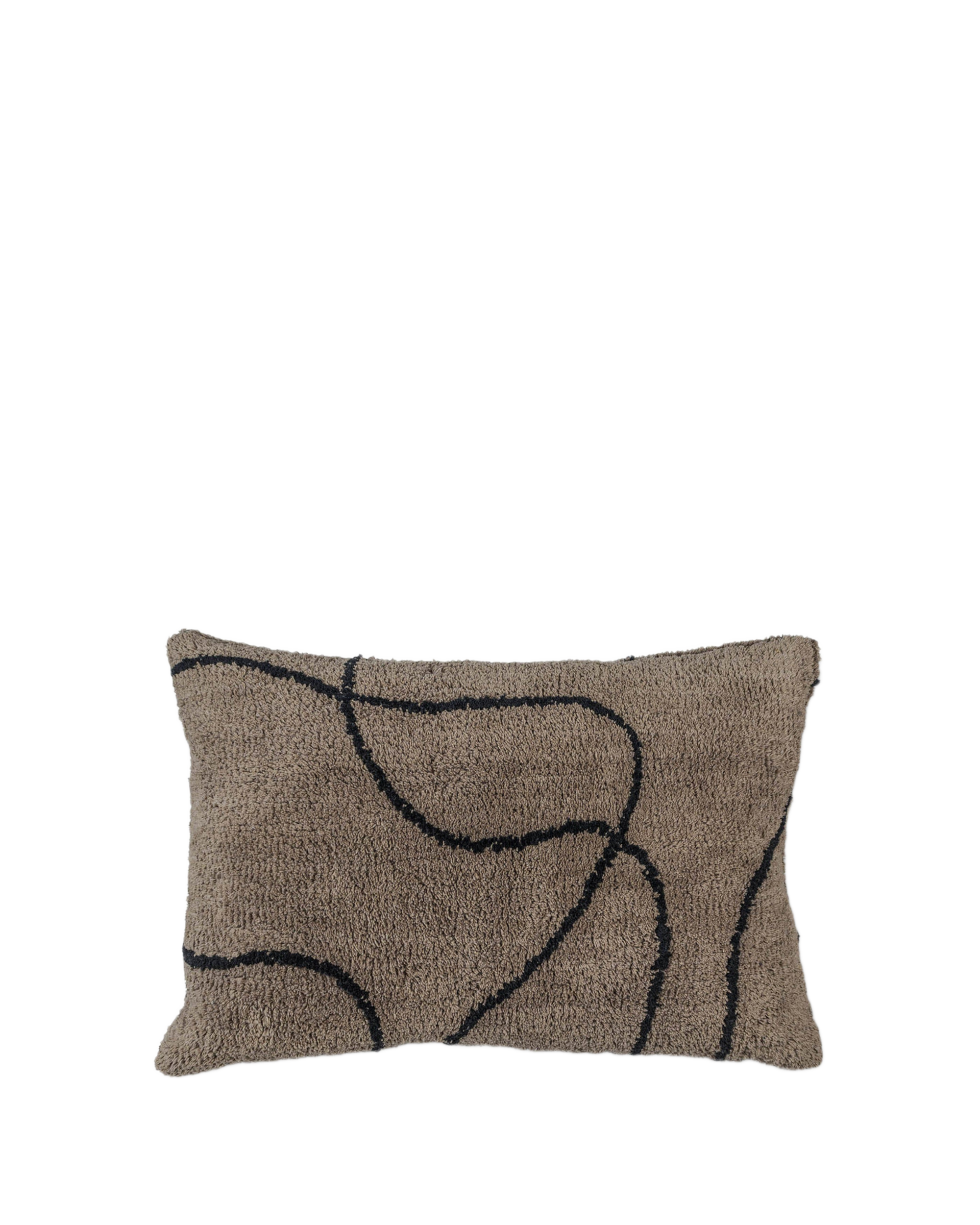 shadow tufted cushion - brown