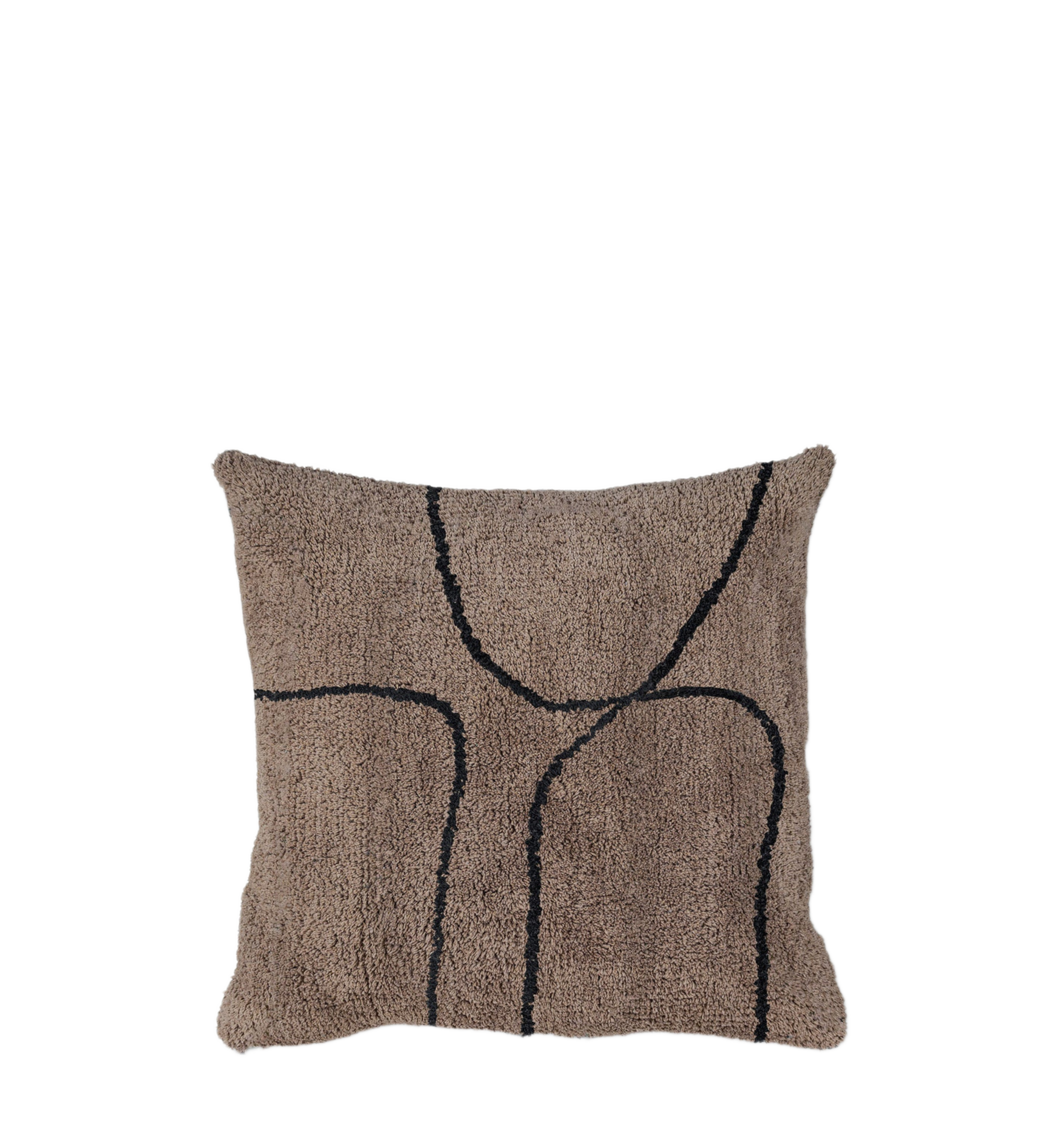 shadow tufted cushion - brown