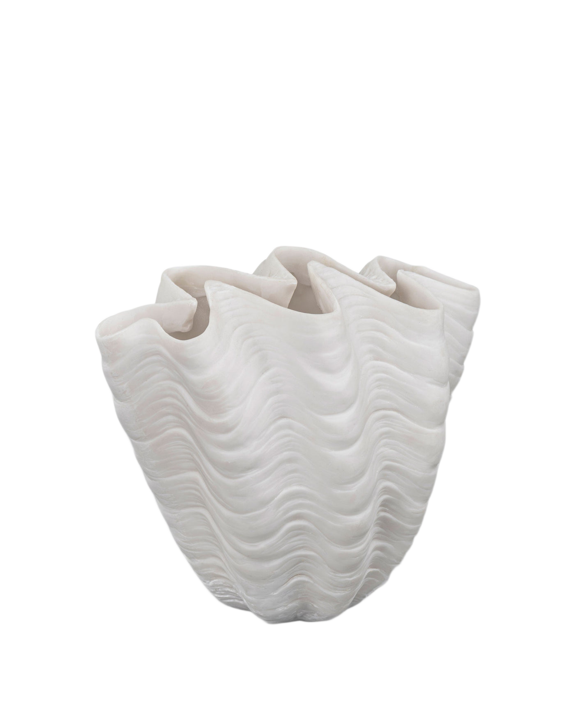 shell vase - off white small
