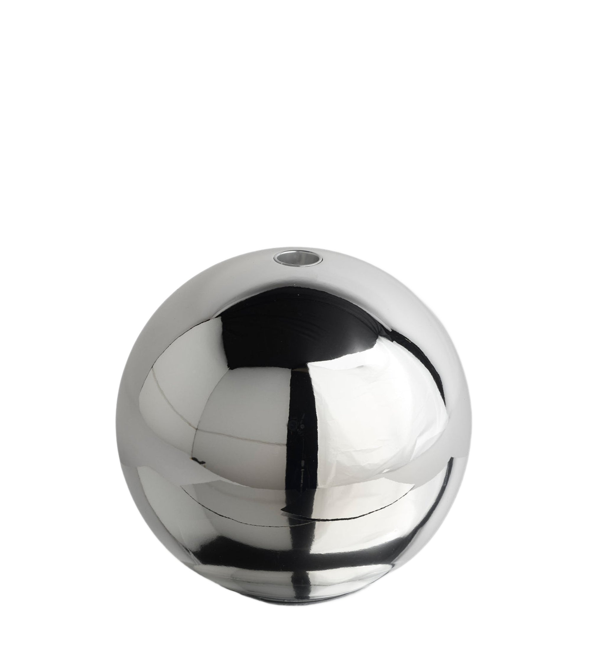 sphere candle holder - chrome large 