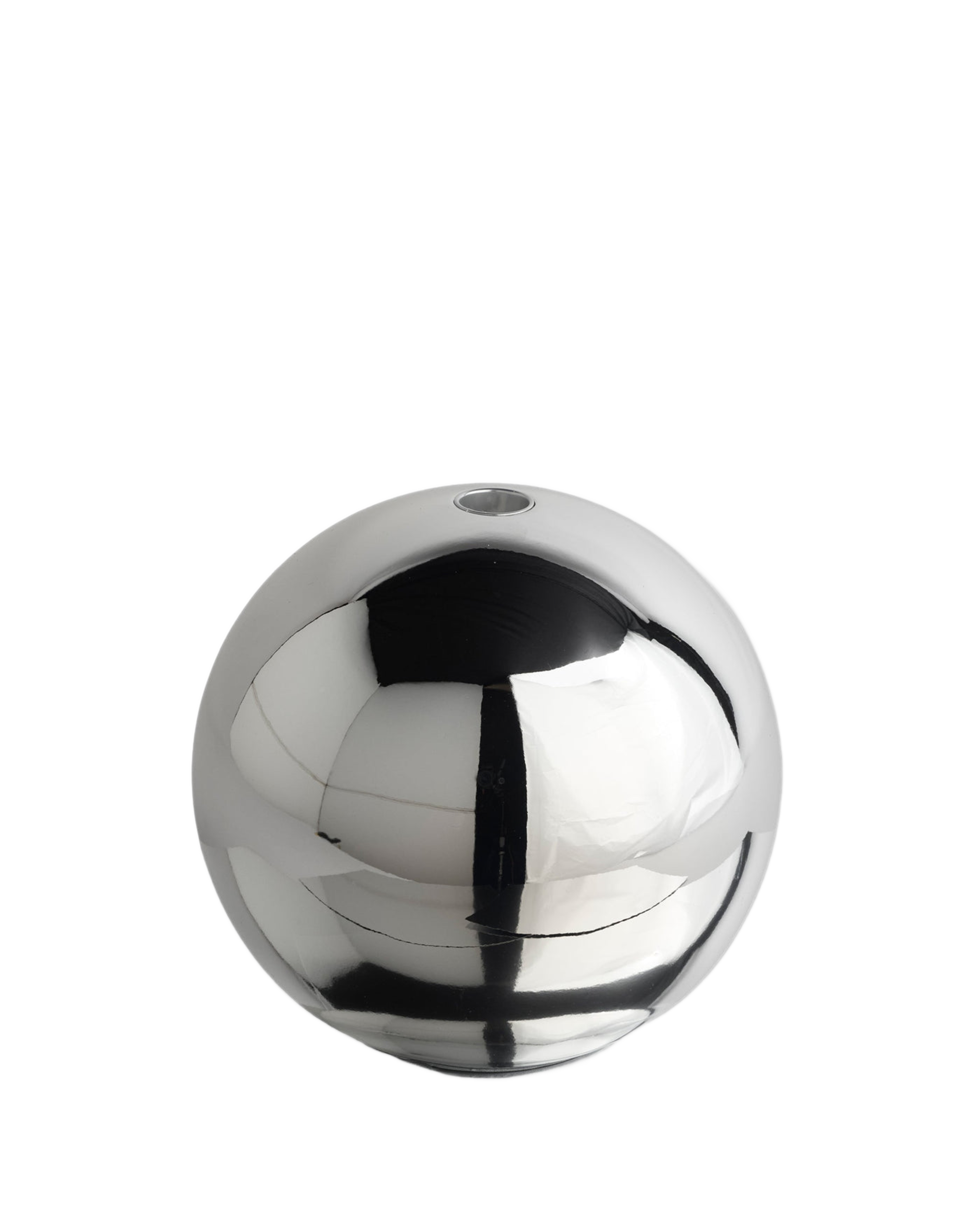 sphere candle holder - chrome large 