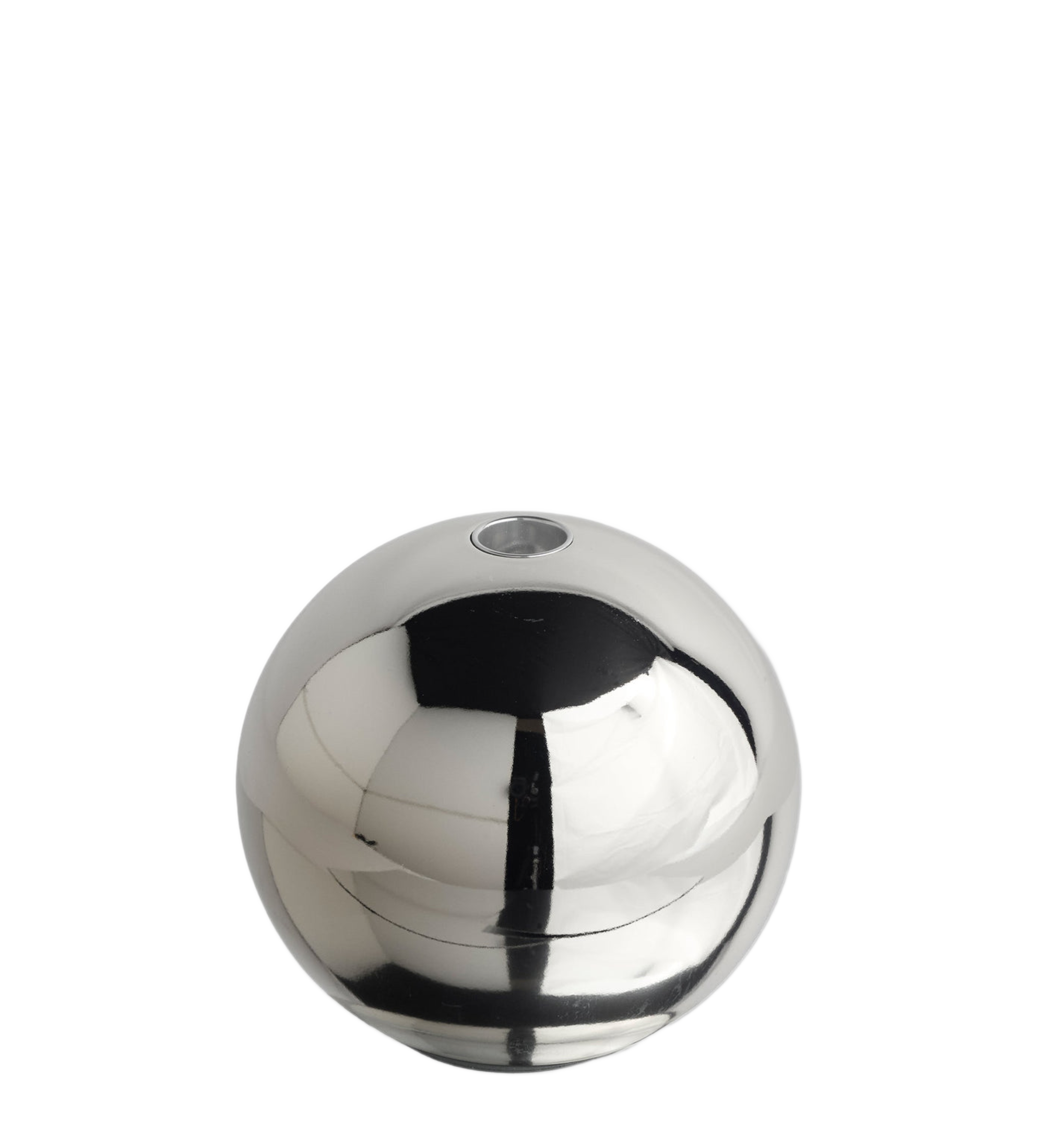 sphere candle holder - chrome medium 