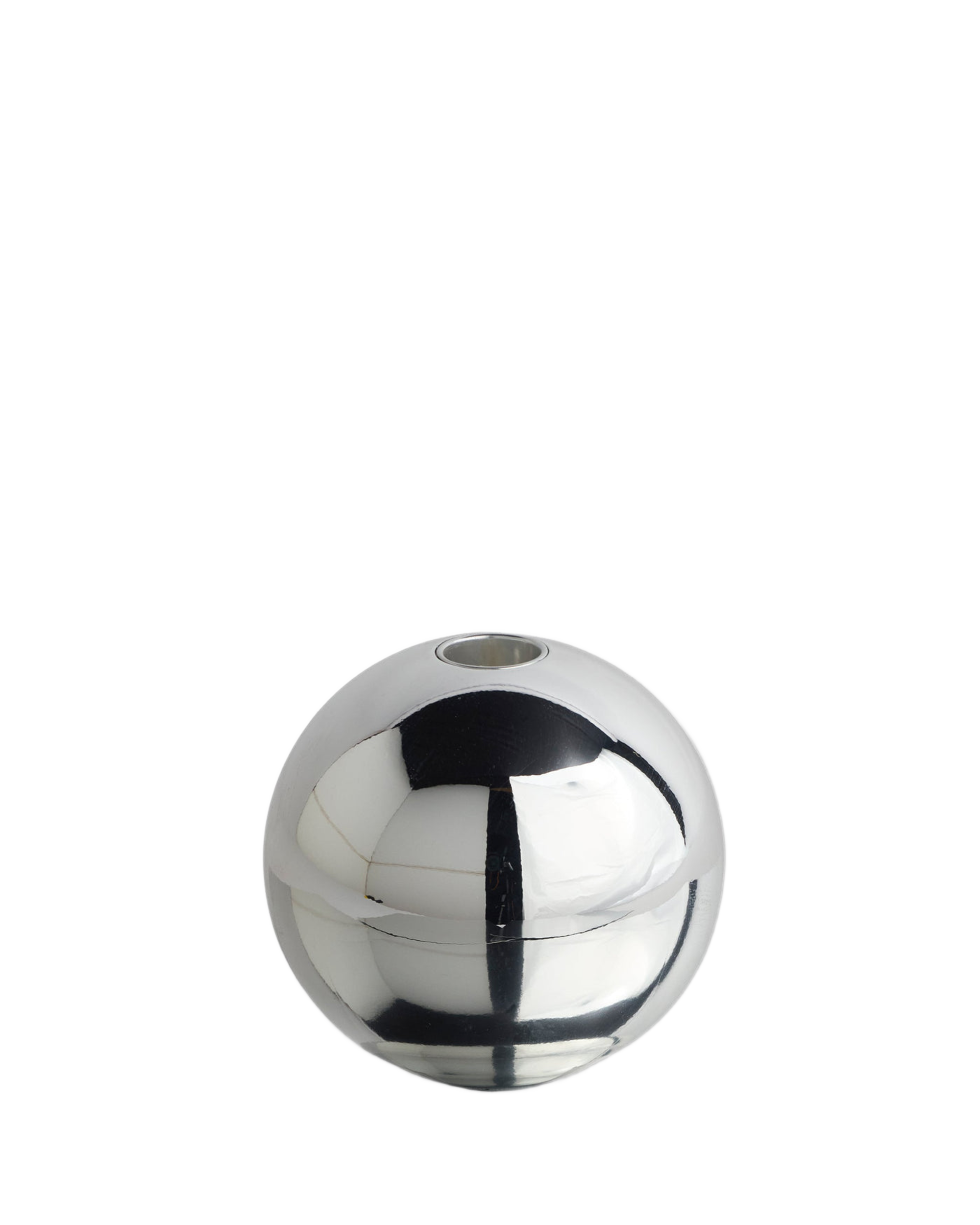 sphere candle holder - chrome small