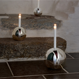sphere candle holder - chrome large 