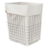 store it basket with canvas bag - chrome large 