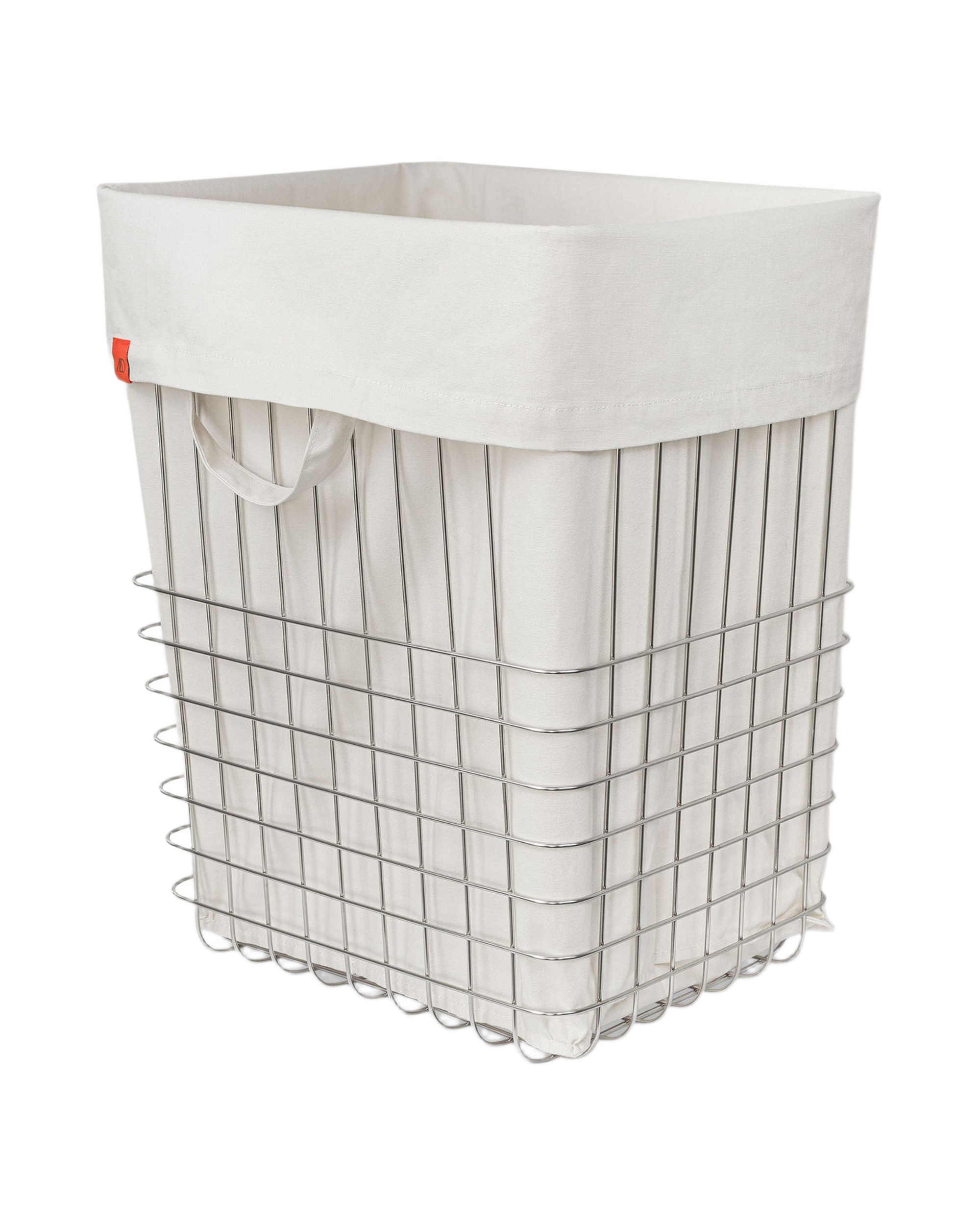 store it basket with canvas bag - chrome large 