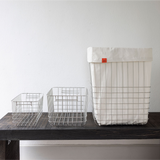 store it basket with canvas bag - chrome large 