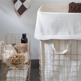 store it basket with canvas bag - sand large 