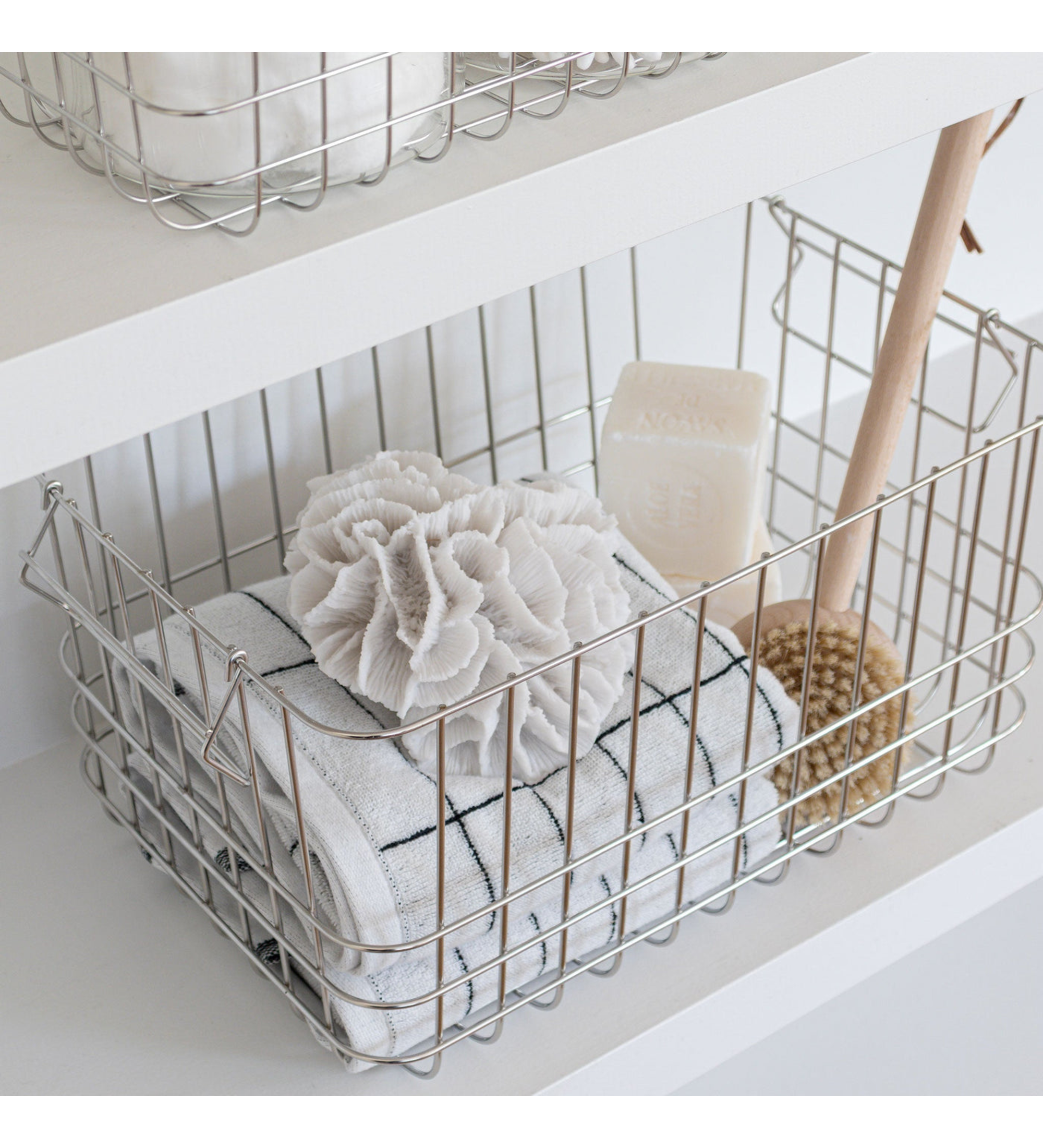 store it basket - chrome medium
