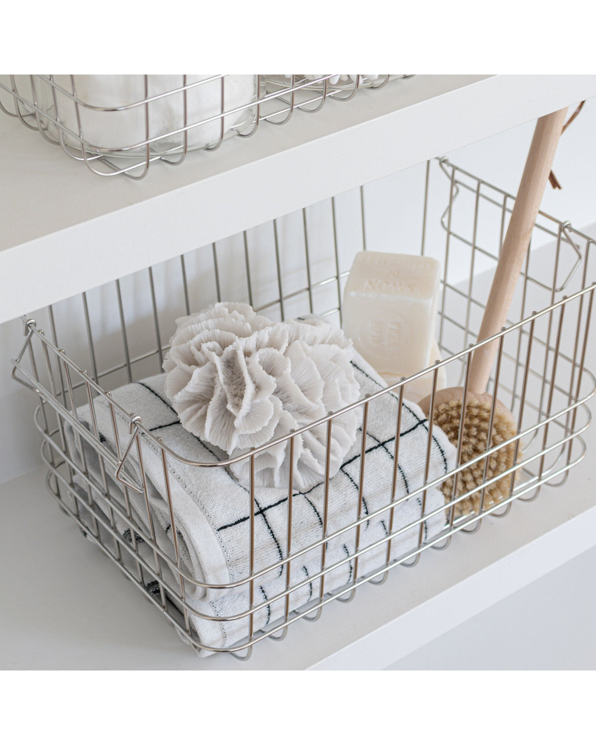 store it basket - chrome medium
