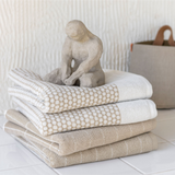 tile stone towel - sand off/white 