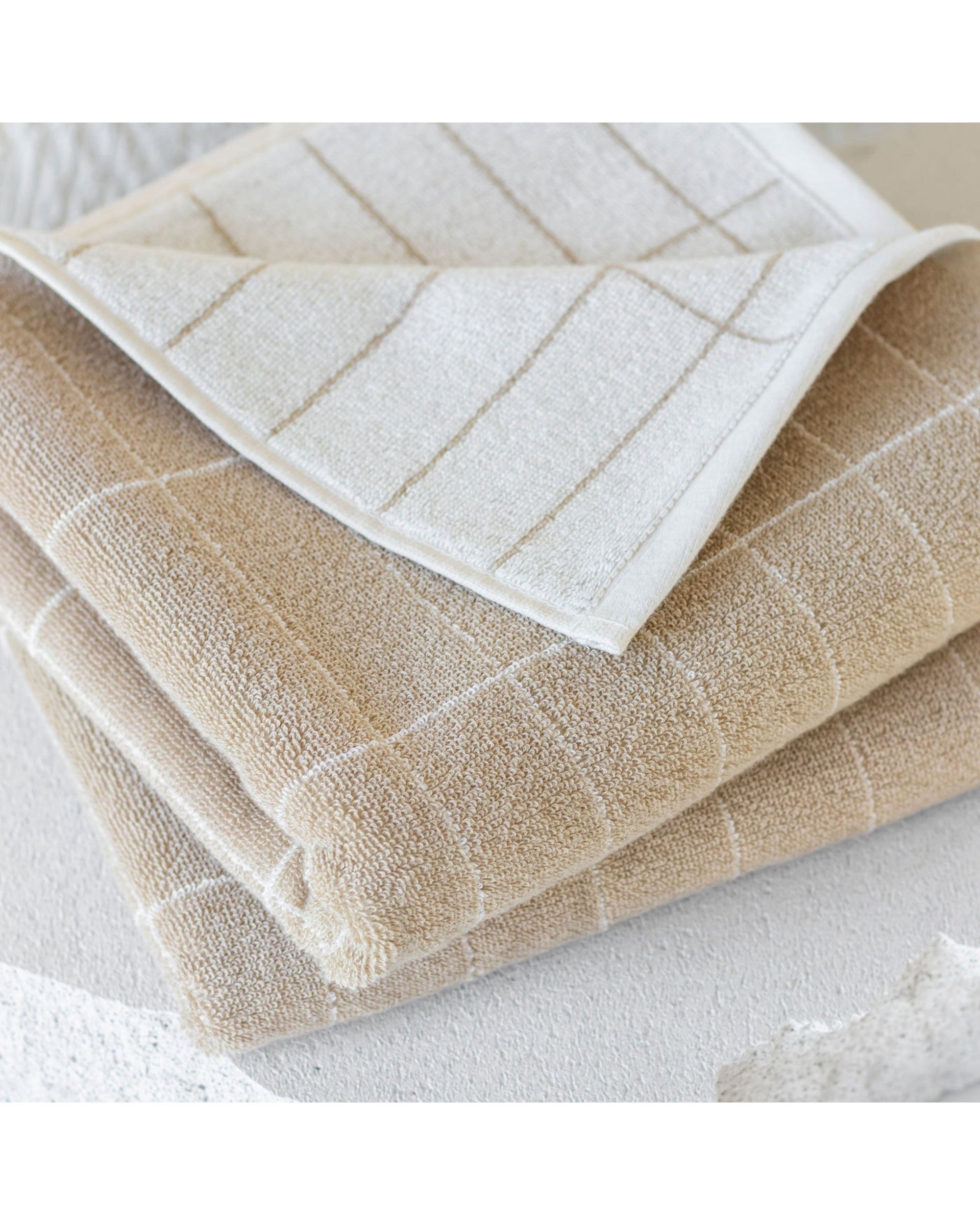tile stone guest towel 2pack - sand off/white 