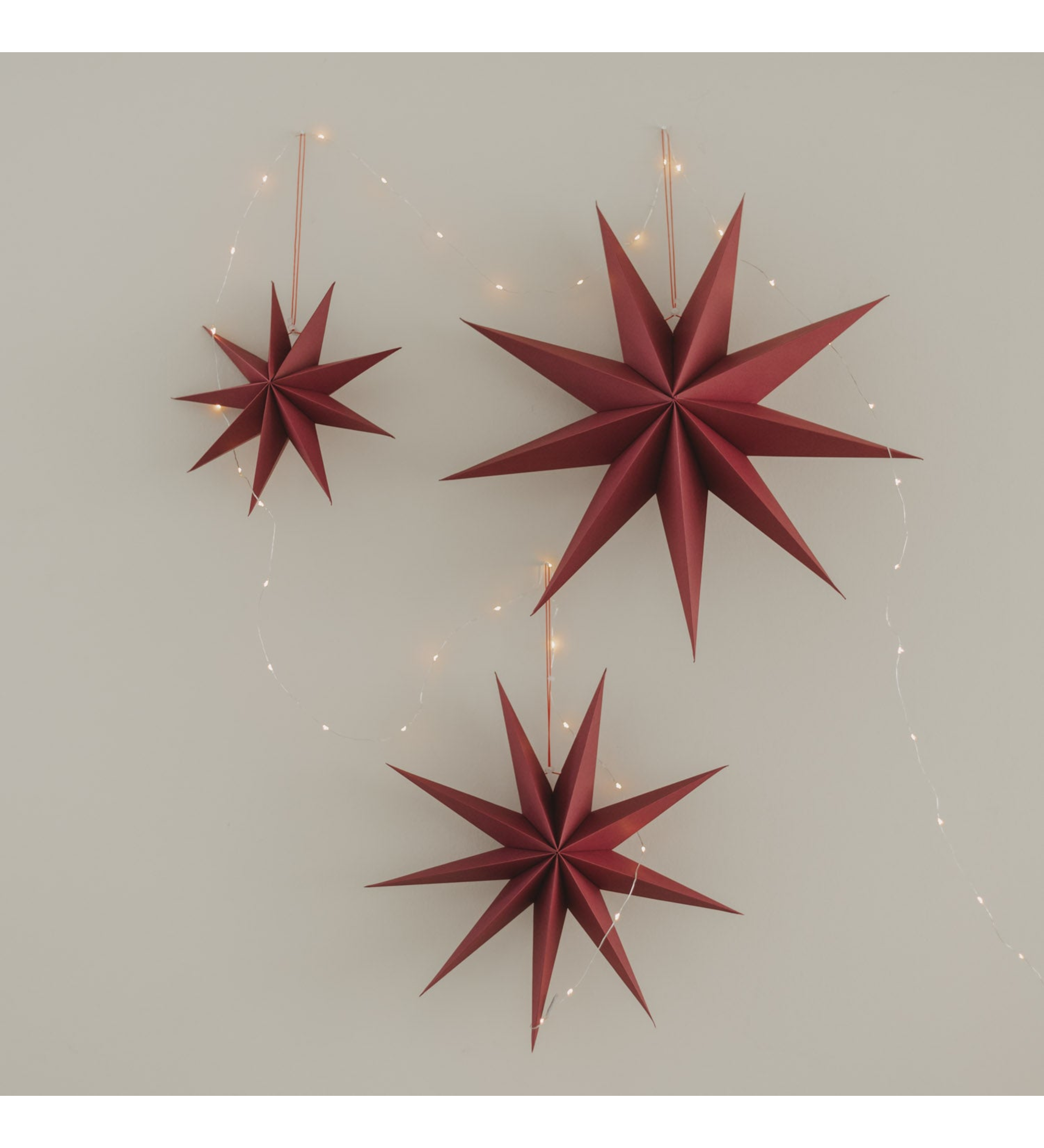 paper star - dark red large