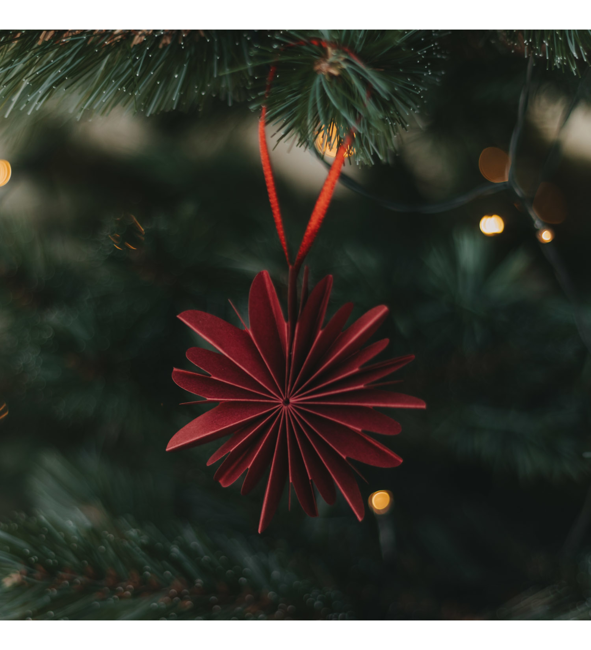 paper ornament snowflake - dark red
