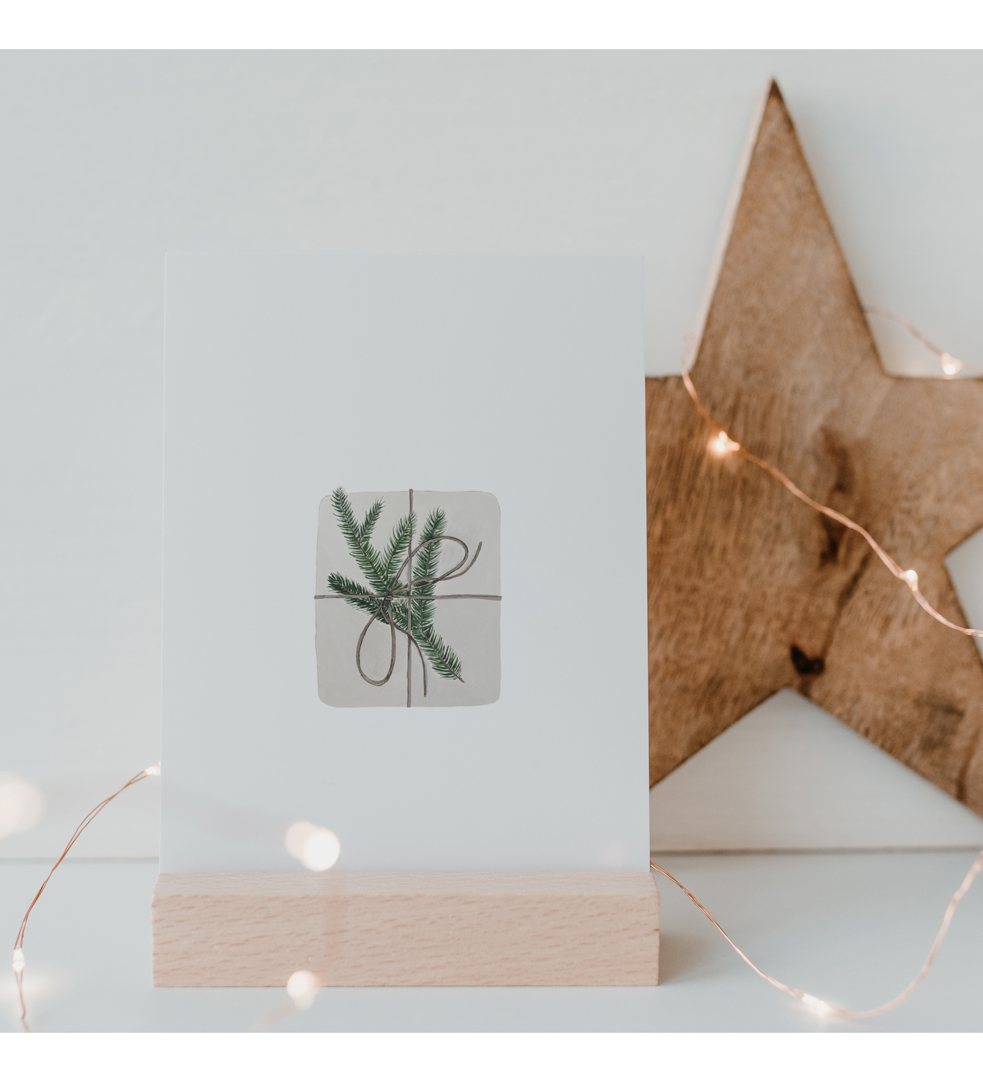 watercolour card - christmas gift