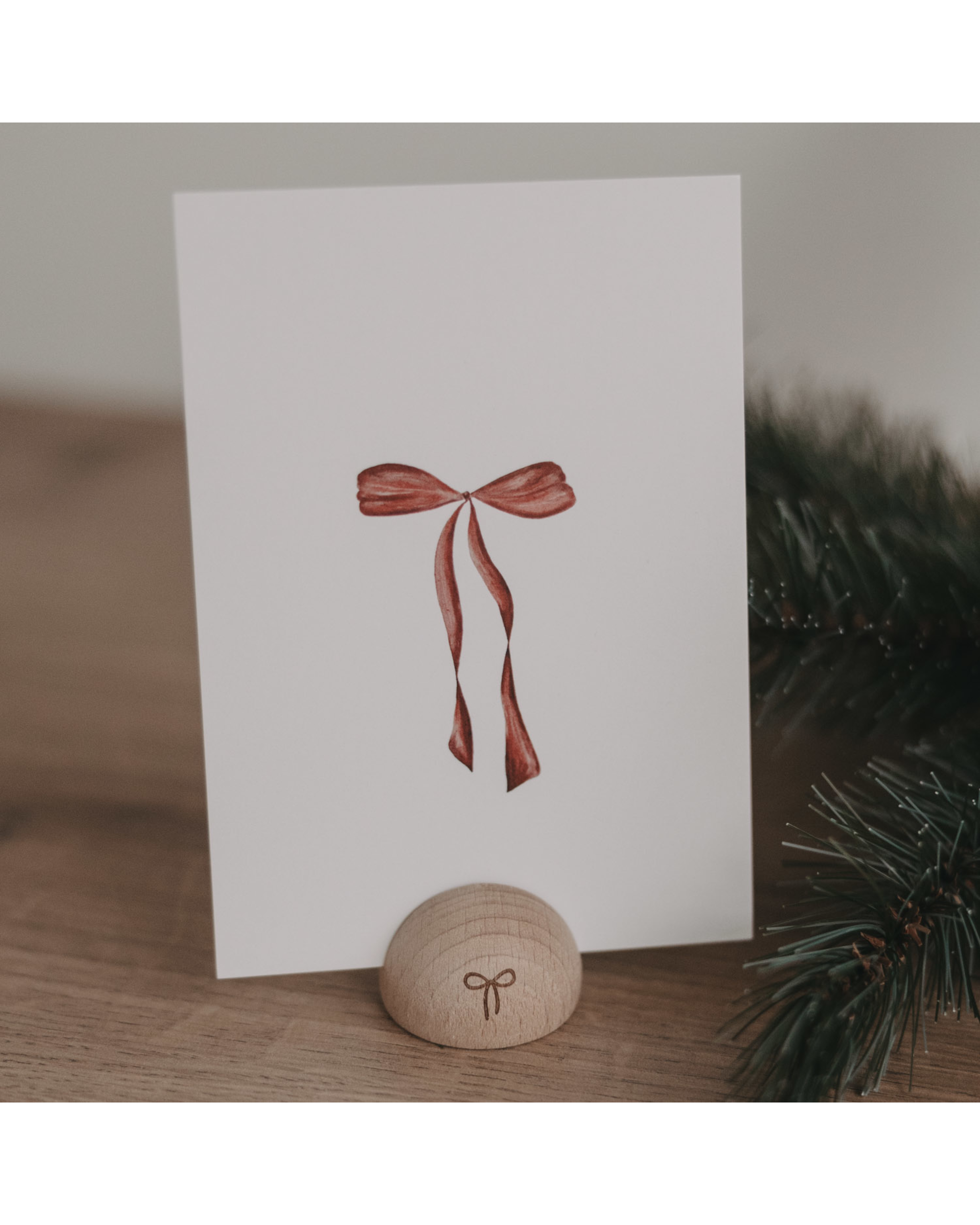 watercolour card - bow