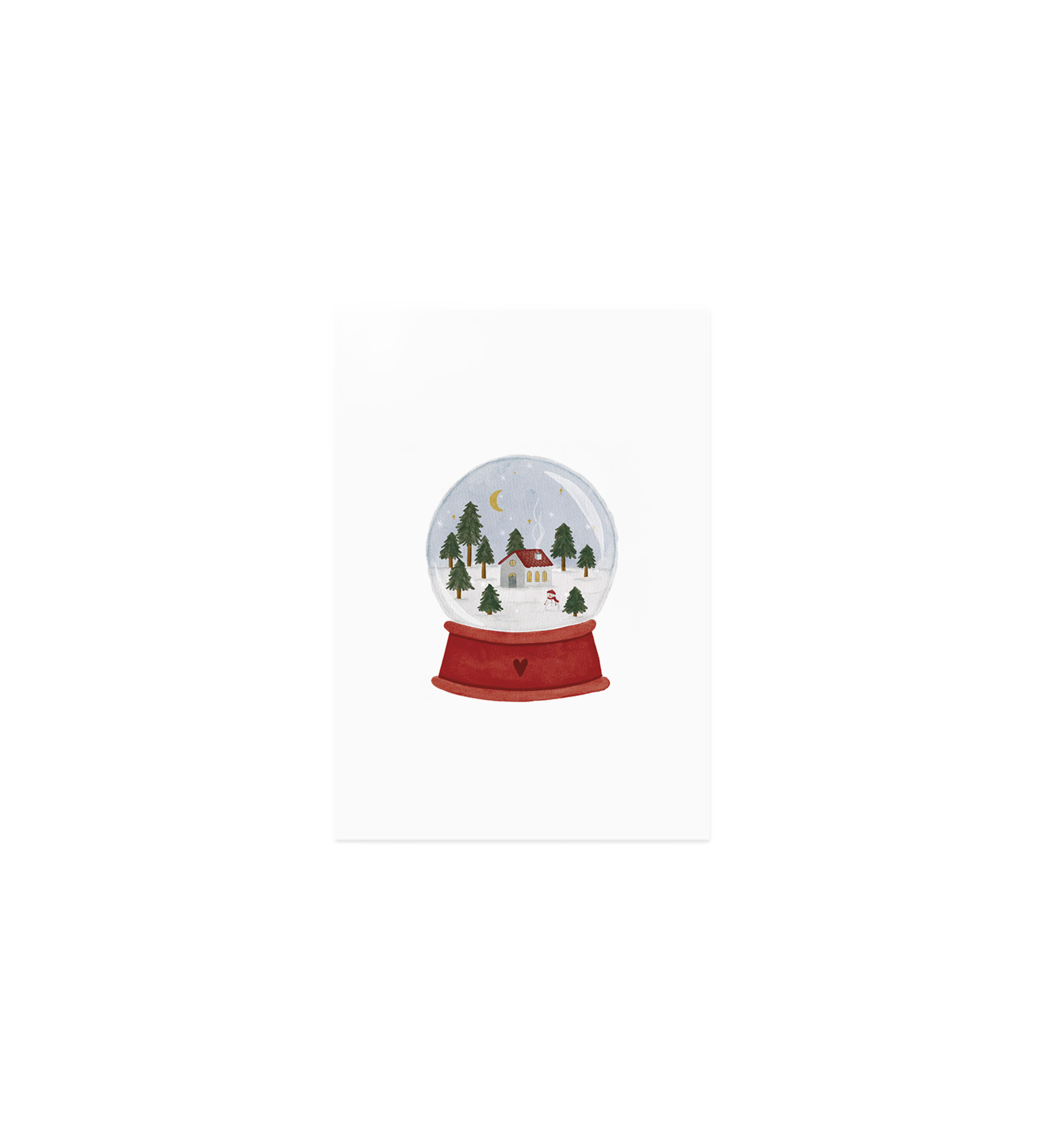 watercolour card - snow globe
