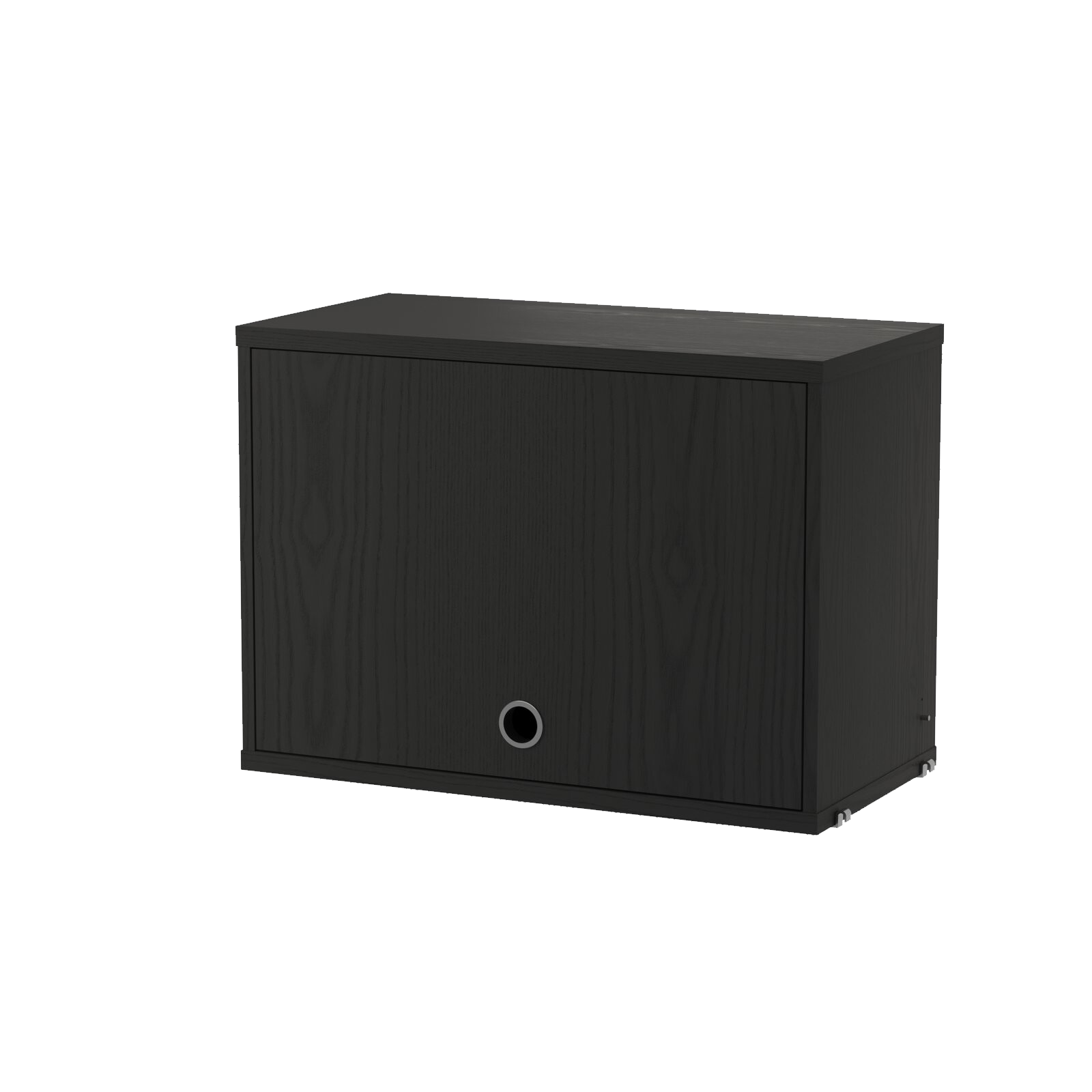 string system schank mit klapptür black stained ash 58/30