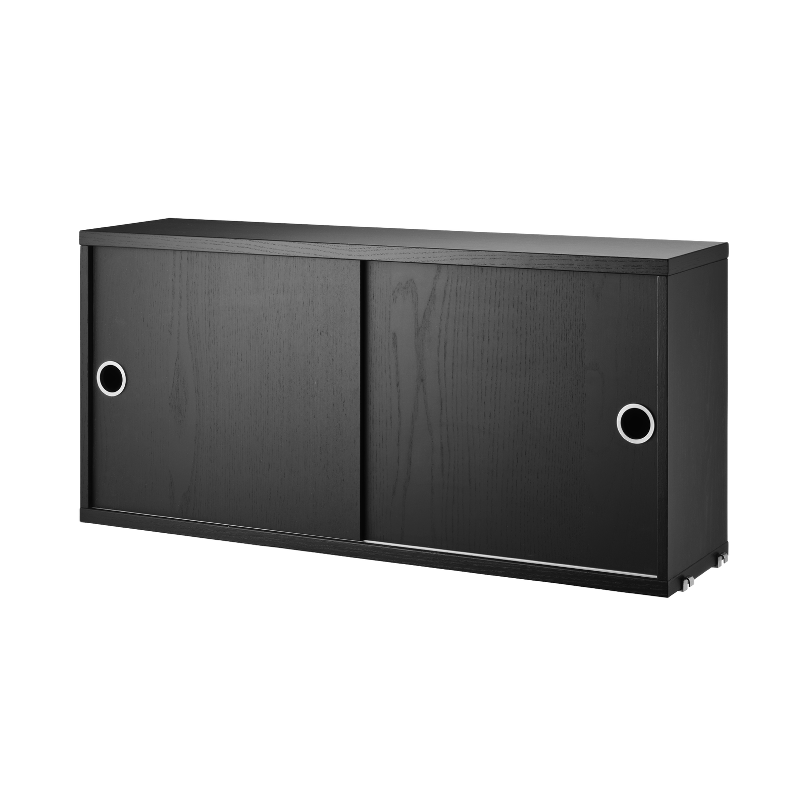 string system schrank mit schiebetüren black stained ash 78/20