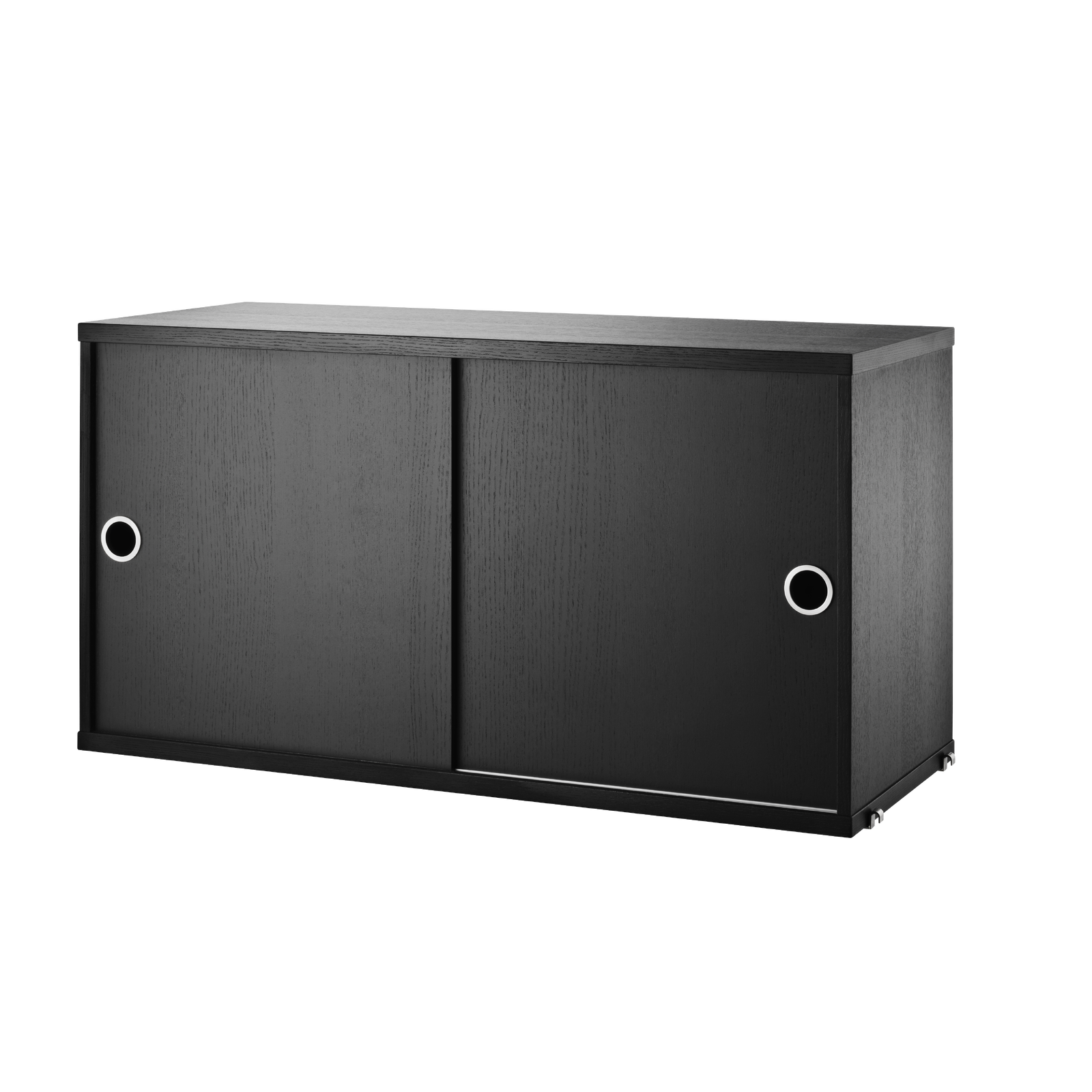 string system schrank mit schiebetüren black stained ash 78/30