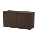 string system schrank mit schiebetüren dark oak 78/30