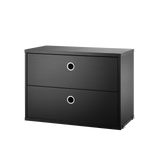 string system schrank mit schublade black stained ash  58/30