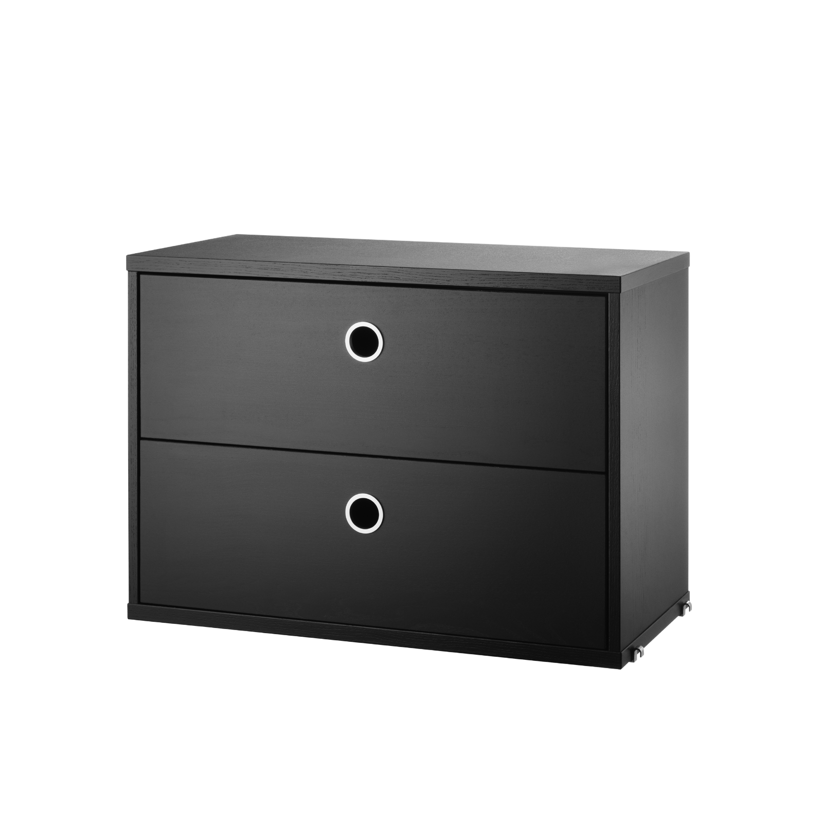 string system schrank mit schublade black stained ash  58/30